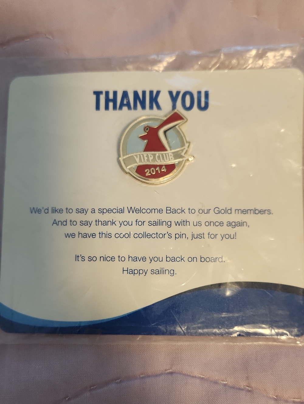 VIP Club 2014 Thank You Collector Pin - Red, White, Blue